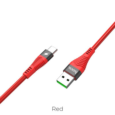 Cablu Incarcare USB la USB Type-C HOCO U53, Flash 5A, 1.2 m, Rosu foto