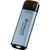 SSD 512GB, USB 3.1 tip C, Silver, Transcend