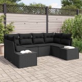 Cumpara ieftin Set de canapele pentru grădină cu pernă 6 pcs Negru Rattan poli
