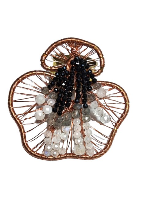 B245. Inel dama, Art Of Love, pietre semipretioase pe fir de cupru, 5.7 cm