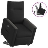 Cumpara ieftin Fotoliu rabatabil cu ridicare pe verticală, negru, textil