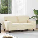 vidaXL Canapea cu 2 locuri, crem, 120 cm, piele ecologică 359413
