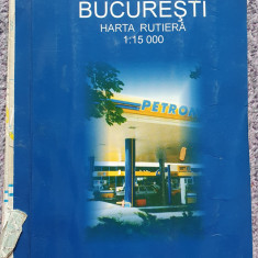 Harta rutiera Bucuresti, anii 90, editata de Petrom, cu indexul strazilor