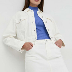 MICHAEL Michael Kors fusta jeans culoarea alb, mini, drept