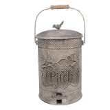 Cumpara ieftin Cos gunoi cu pedala metal gri 24x24x31 cm
