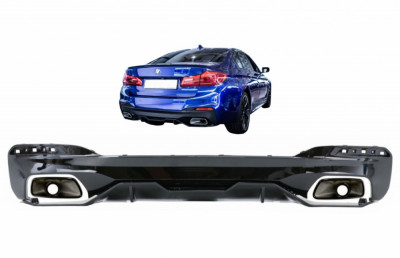 Difuzor Bara Spate BMW Seria 5 G30 G31 (2017+) 540 M Performance Look Negru Lucios Performance AutoTuning foto