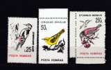 ROMANIA 1993 LP 1314 PASARI 25 L 50 L 250 L HARTIE ALBA FARA FILIGRAN MNH