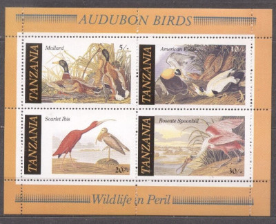 Tanzania 1986 Birds, perf. sheet, MNH S.058 foto