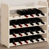 Suport Sticle Vin vidaXL, Lemn Masiv Pin, 67.5x25x60cm, 24 Sticle, Maro, Raft Superior, Bucatarie Crama Bar