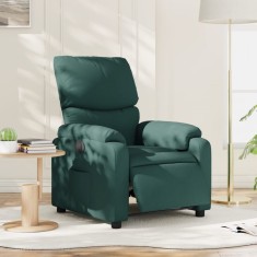 vidaXL Fotoliu rabatabil electric, verde &icirc;nchis, material textil