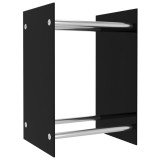 Cumpara ieftin Rastel lemne de foc, negru, 40 x 35 x 60 cm, sticla
