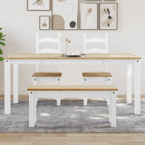 VidaXL Masă de sufragerie &bdquo;Panama&rdquo;, alb, 180x90x75 cm, lemn masiv pin