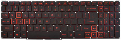 Tastatura Laptop, Acer, Nitro 5 AN515-44, AN517-55, AN517-52, NC20C1, iluminare rosie, layout US foto