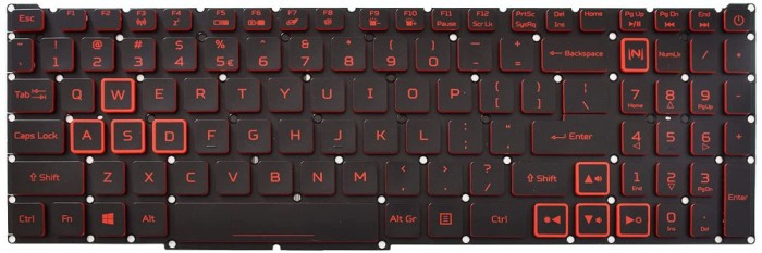Tastatura Laptop Gaming, Acer, Predator Helios 300 PH317-53, N18I3, iluminata, rosie, layout US
