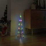 Cumpara ieftin Piramidă decorativă con de lumini cu LED colorat 60 cm acril