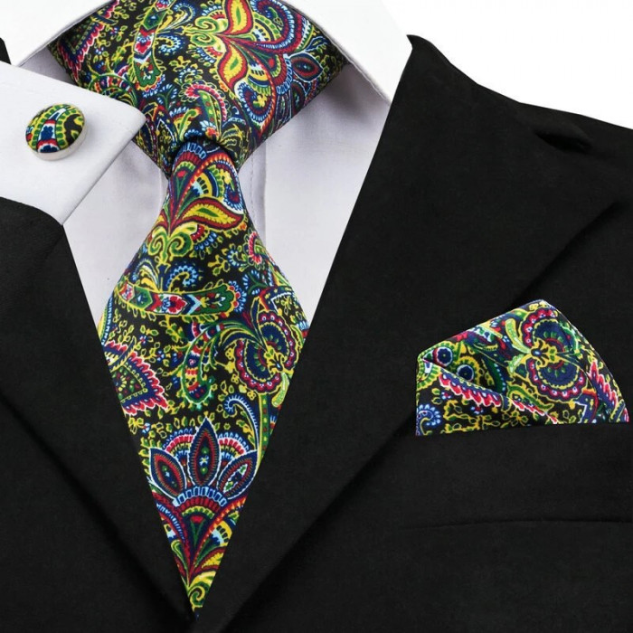 Set cravata + batista + butoni - matase - model 206