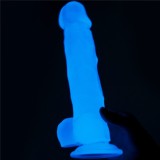 Dildo Clasic Fosforescent Lumino Play, Alb, 21.5 cm, Lovetoy