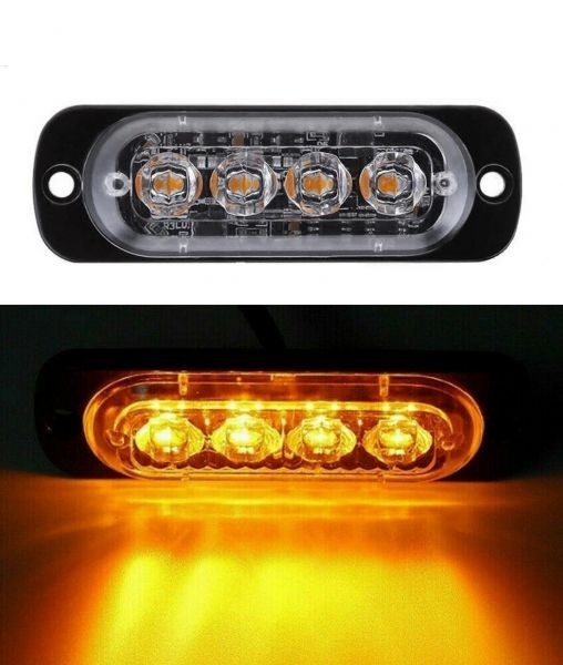 4 Led 12v 24v Lumina de intermitenta stroboscopica subtire
