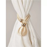 Cumpara ieftin Set 2 accesorii decorative aurii, snur si bila, pentru draperii si perdele - 26368