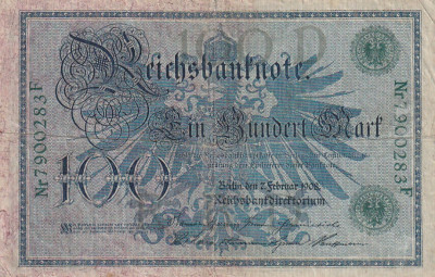 Germania 100 Mark 1908 foto