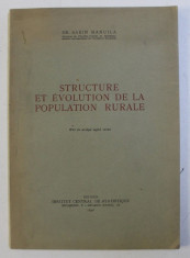 STRUCTURE ET EVOLUTION DE LA POPULATION RURALE par SABIN MANUILA , 1940 foto