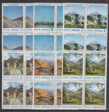 ROMANIA 1987 LP 1182 PEISAJE TURISTICE BLOCURI DE 4 TIMBRE MNH