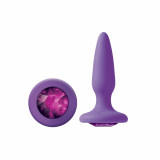 Cumpara ieftin Dop Anal Cu Bijuterie Glams Mini Purple Gem, 8.5 cm, NS Toys