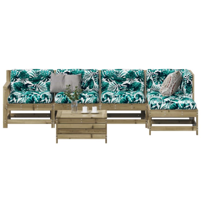 vidaXL Set mobilier de grădină cu perne, 6 piese, lemn de pin tratat 3250983