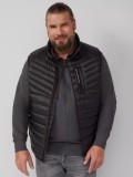 s.Oliver Big Sizes Vesta barbati, fara gluga cu buzunare oblice si croiala Regular fit, Negru, 2XL