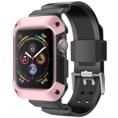 Husa Protectie Ceas OEM Tough pentru Apple Watch Series 4 / 5 / 6 / SE 44mm, TPU - Plastic, Neagra Roz