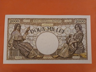 Bancnota 2000 lei 1941 - UNC++ foto