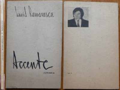 Ioanid Romanescu , Accente , Junimea , 1981 , ed. 1, autograf catre Nina Cassian foto