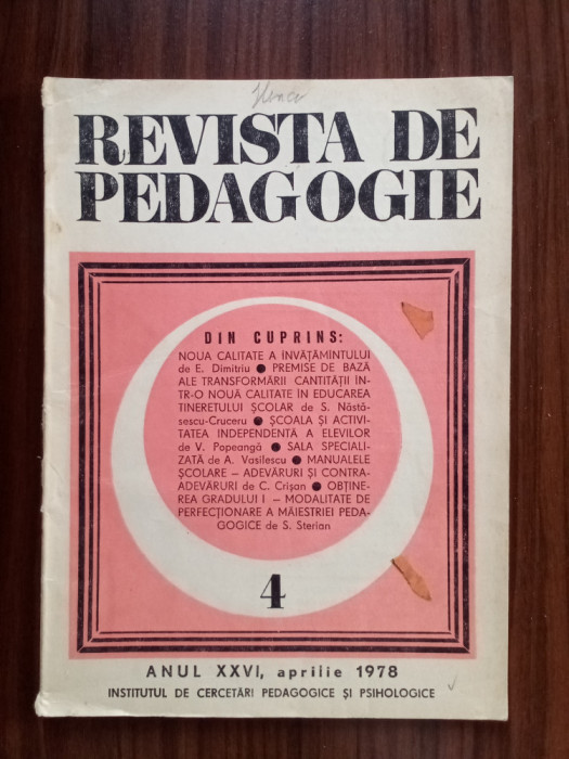 Revista de pedagogie Nr. 4/1978