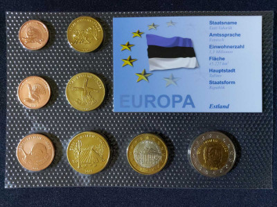 Set Euro - Probe - Estonia 2010, 8 monede foto