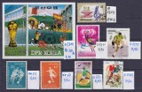 Lot filatelic Sport / Fotbal - Coliță Coreea de Nord (Mexico '86), URSS, Rom&acirc;nia, Nicaragua, Antilele Olandeze, Nigeria -A991