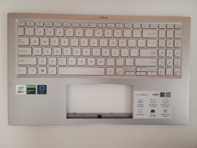 Carcasa superioara cu tastatura palmrest Laptop, Asus, ZenBook 15 UX534, UX534FT, UX534FA, UX534FAC, 90NB0NM5-R30590, iluminata, layout us foto