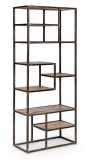 Cumpara ieftin Raft, lemn maro, fier negru patinat, Elmer, 70x35x170 cm