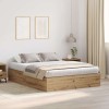 VidaXL Cadru de pat stejar artizanal 140 x 200 cm Lemn compozit