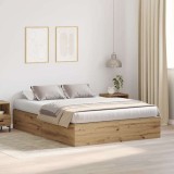 VidaXL Cadru de pat stejar artizanal 200 x 160 x 31.5 cm Lemn compozit