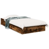 Cumpara ieftin Cadru de pat cu sertare stejar fumuriu 90x190 cm lemn prelucrat