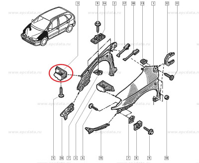 Suport aripa fata stanga Renault Scenic, Original 7700412156 Kft Auto foto