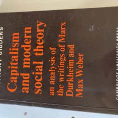 Anthony Giddens, Capitalism and Modern Social Theory: Marx, Durkheim, Weber