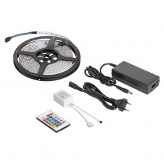 Kit banda RGB Rebel, 28 W, 300 x LED, 5 m, 3600 lm, controller si alimentator inclus