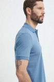 BOSS polo de bumbac culoarea bej, uni 50468301