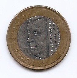 Brazilia 1 Real 2002 (Juscelino Kubitschek) 27 mm KM-656