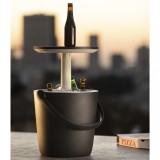 Keter Go Bar Răcitor Băuturi cu Masă, Antracit/Alb, 16L, Portabil, Multifuncțional - Răcitor, Măsuță, Picnic, Camping
