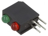 LED Dual 3mm Roșu/Verde Lentilă Difuză 40&deg;