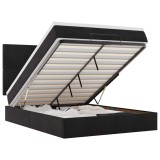 Cumpara ieftin Cadru de pat otoman cu saltele, catifea neagra 140x200cm