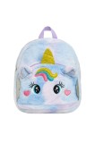 Rucsac Unicorn Pufos pentru Copii, Model Curcubeu, 32 cm, Material Moale, Design 3D