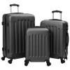 Set de Valize cu blocare 3 pcs Gri &icirc;nchis 50 x 31 x 78 cm